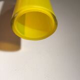 Soliflore vase in twisted yellow glass from the 60s/70s