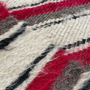 Set of two Romanian wool fluffy rugs with stripes made by hand