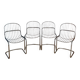 4 chrome metal chairs
