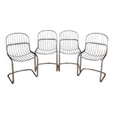 4 chrome metal chairs