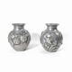 Pair of Art Deco vases in aluminium Signed