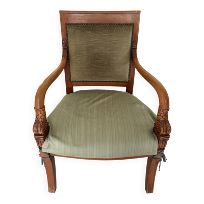 Fauteuil Empire en bois sculpté