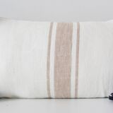 Rectangular cushion 100% Wool & Linen Blue