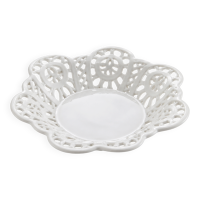 Coupe vintage en faïence ajourée dentelle