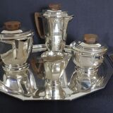 Boulenger coffee and tea service in silver metal
