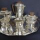 Boulenger coffee and tea service in silver metal