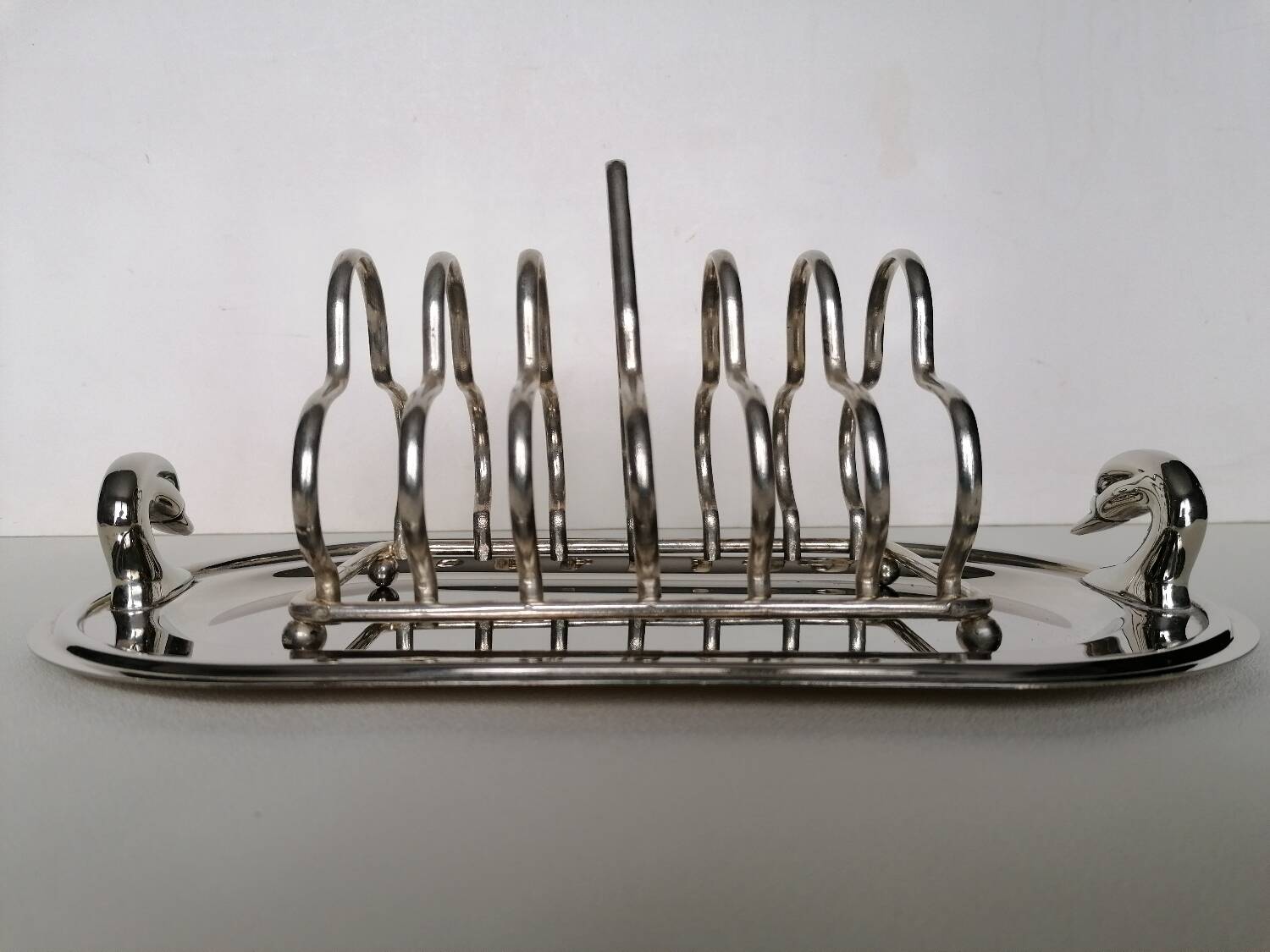 Silver metal taost holder