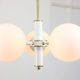 Vintage Italian Brass and Opaline Sputnik Chandelier, 1970s