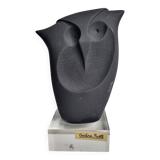 Modern owl sculpture by Cristina Puell, 16 cm