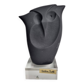 Modern owl sculpture by Cristina Puell, 16 cm