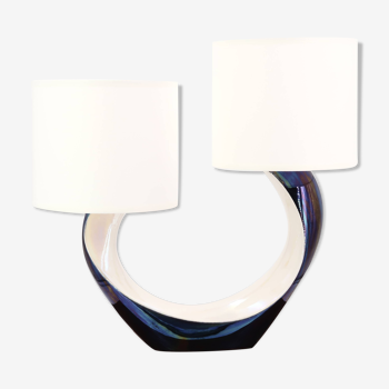 Lampe en céramique noire et blanche Verceram