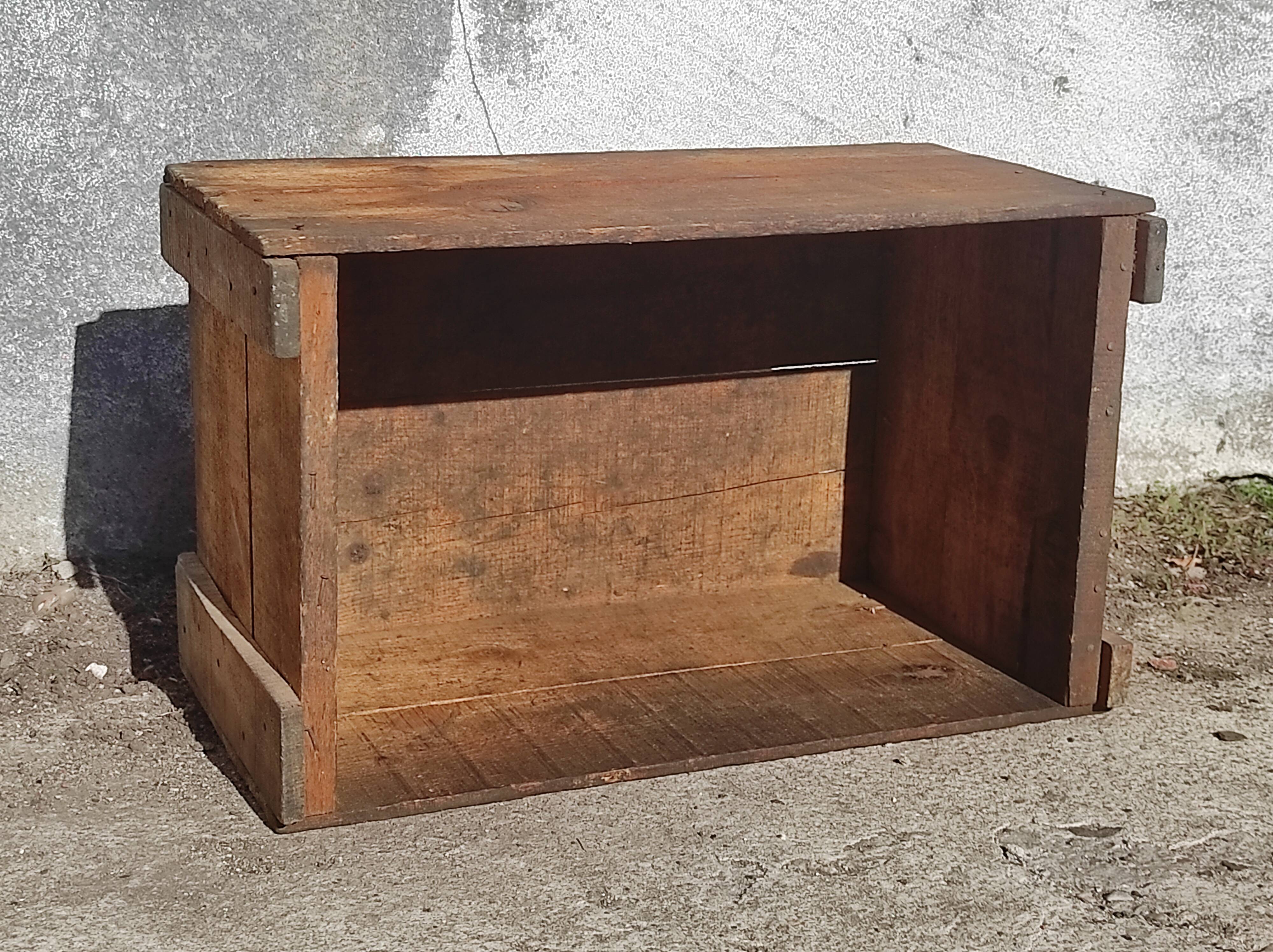 Old open bass drum made of vintage industrial fir wood