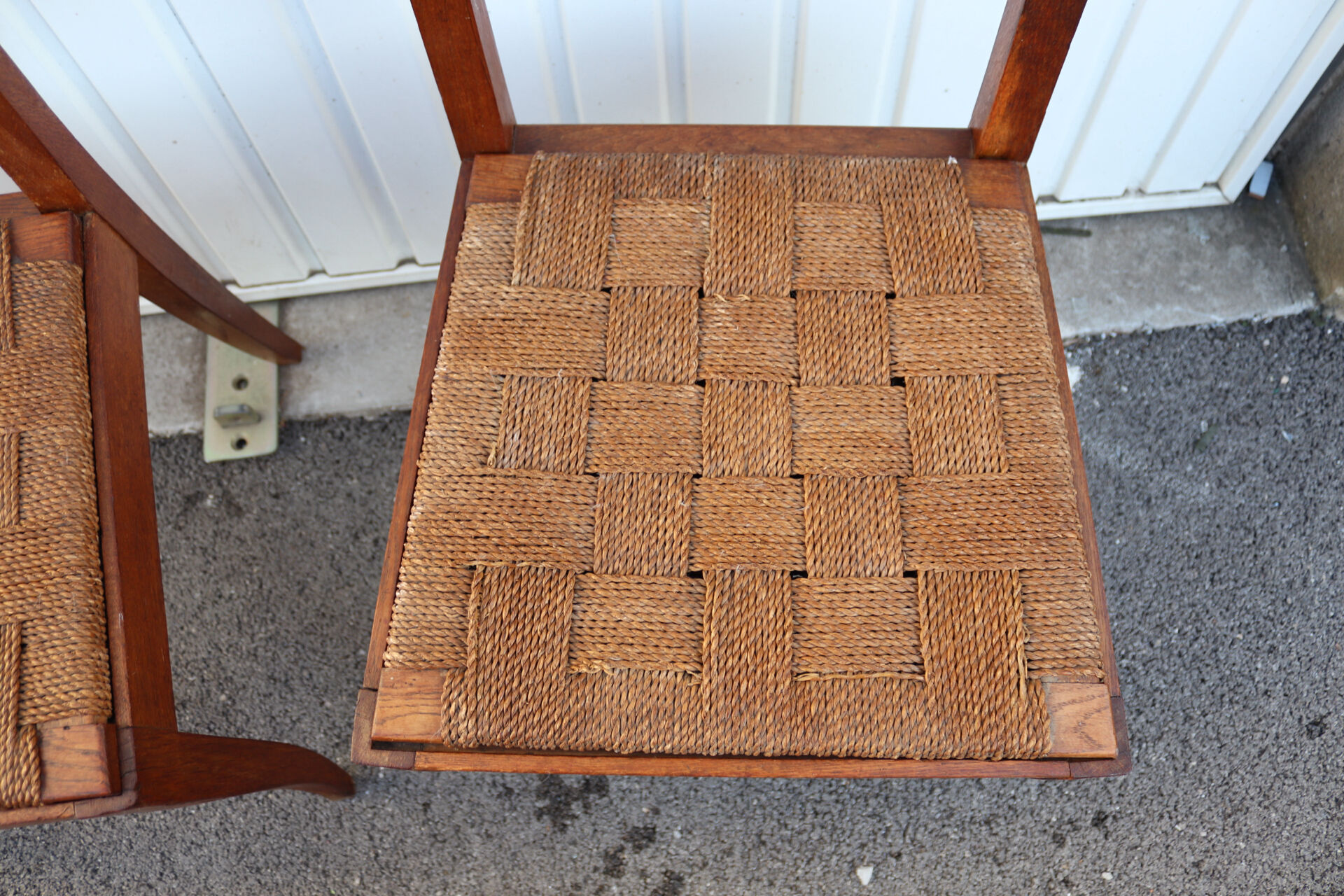 Pair of oak rush chairs