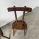 Pair of Savoyard tripod chairs, folk art, oak.