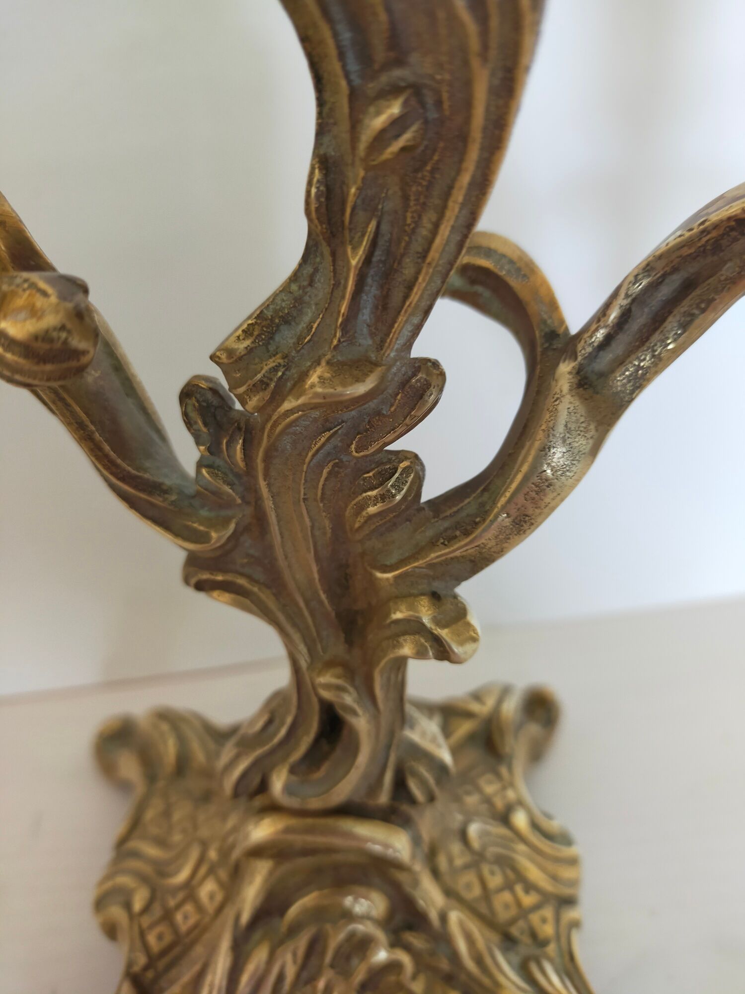 Pair of vintage brass 2-candle candelabra candlesticks