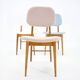 1960s Set of Three Oak Dining Chairs in Boucle, Czechoslovakia
