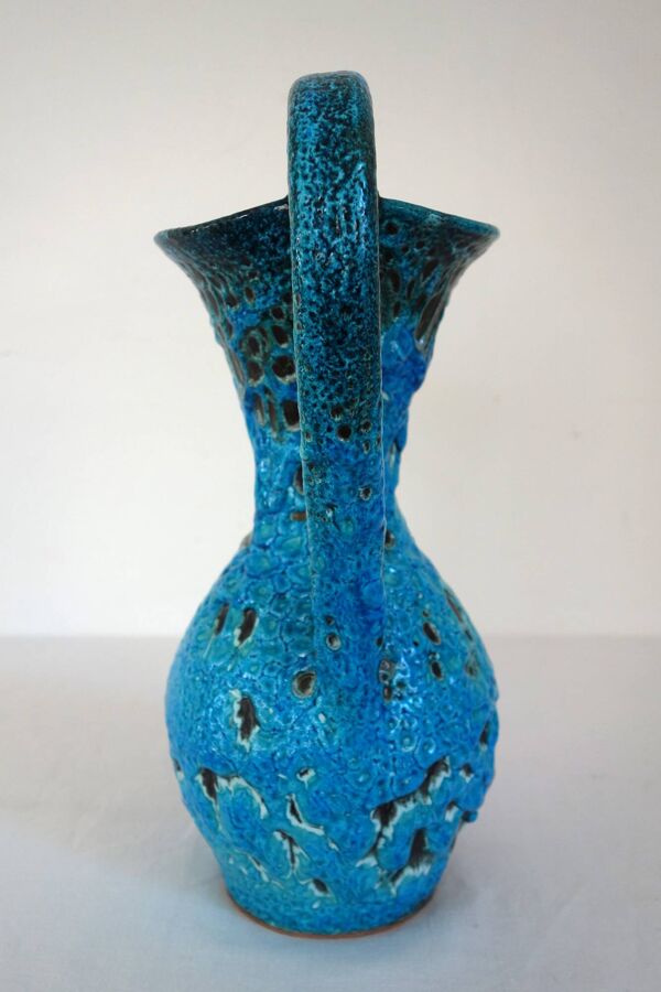 Vase fat lava  de charles cart en bleu turquoise 1960