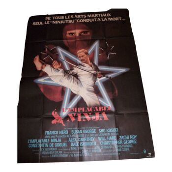 Affiche de cinema ancienne "l'implacable ninja"1981
