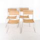 Suite de 4 chaises en osier et chrome