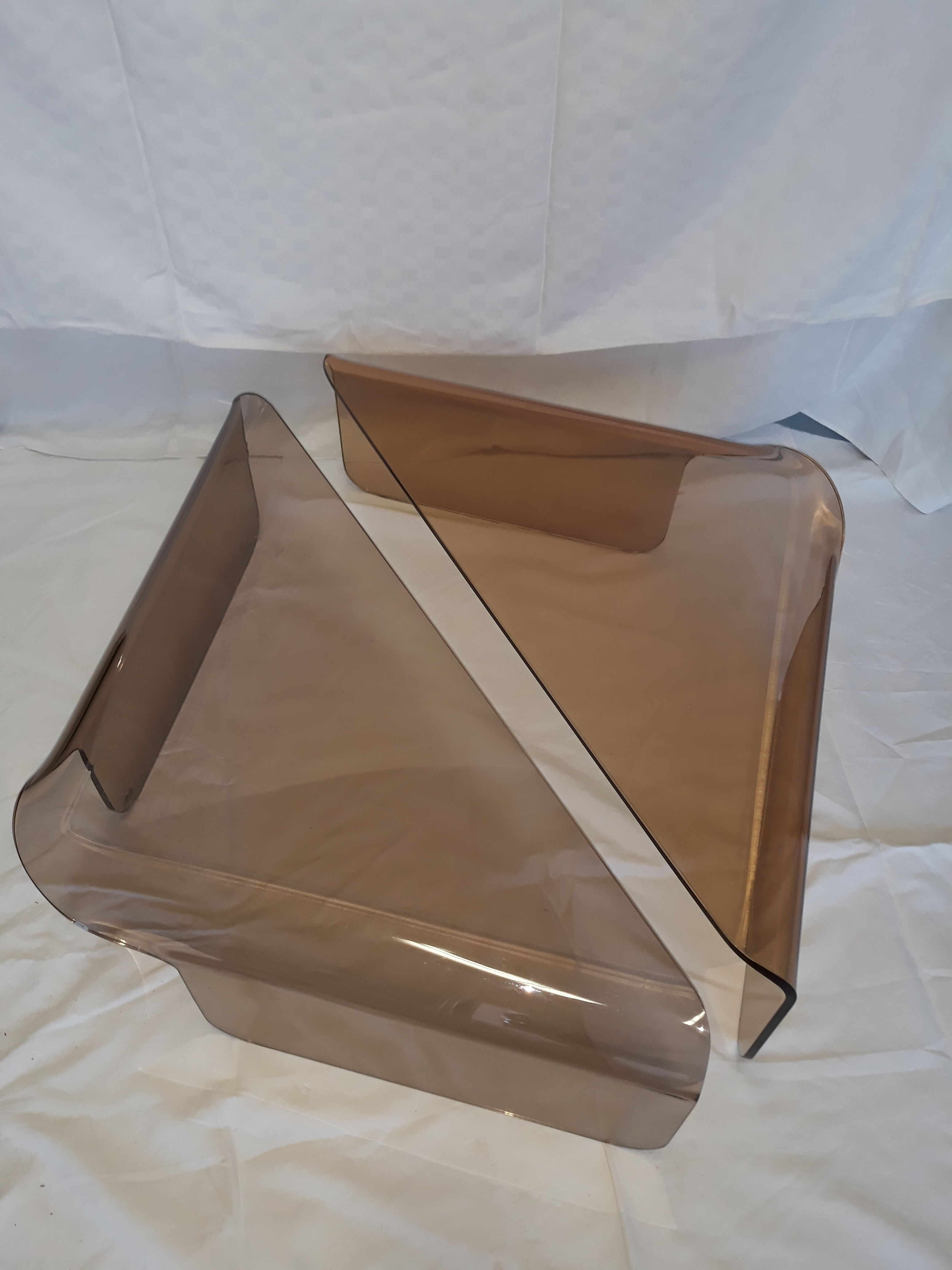 Smoked plexiglas coffee table