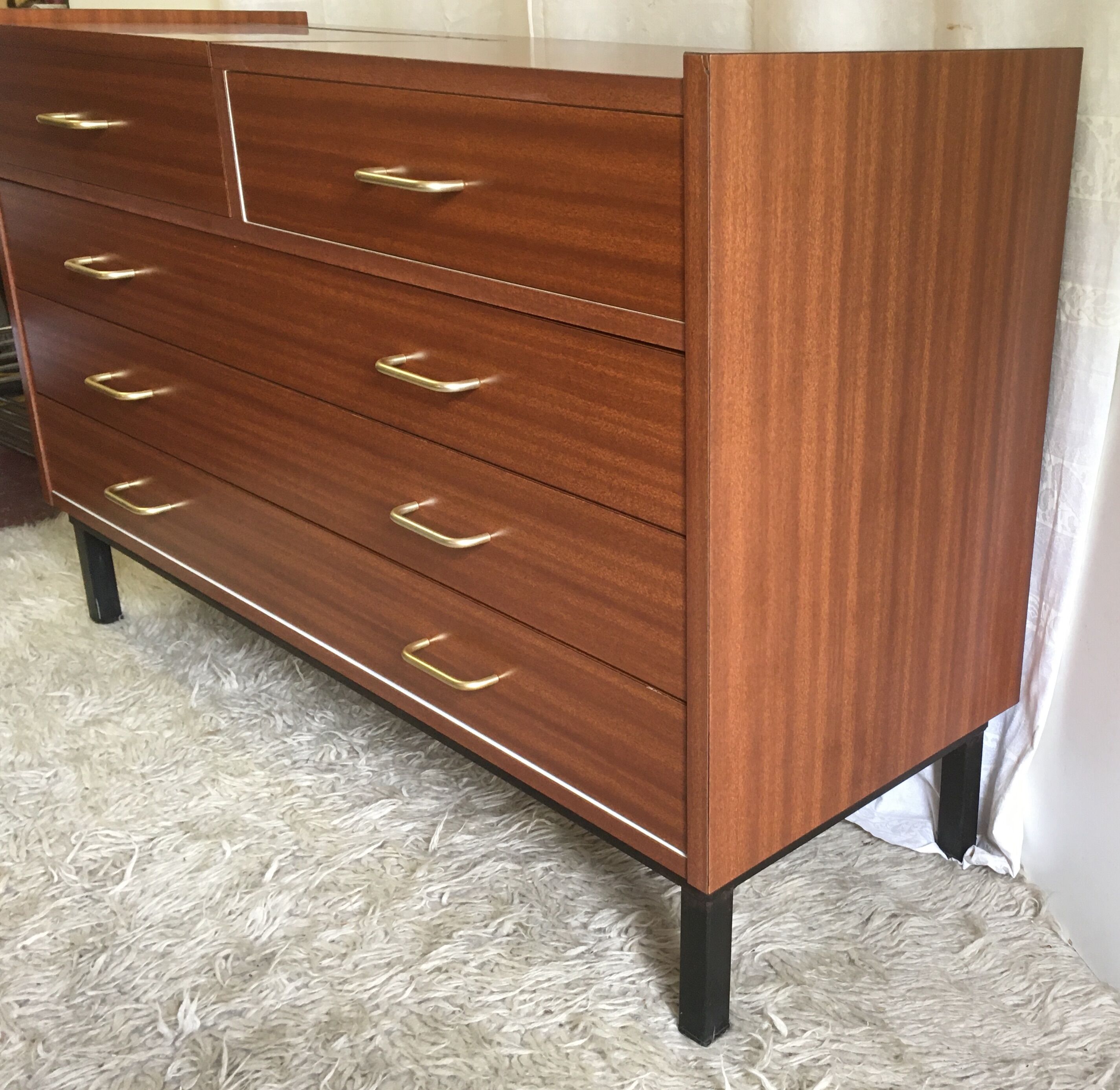Commode coiffeuse style moderniste années 70