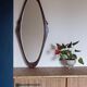Italian free-form solid teak mirror