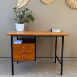 Vintage teak and metal desk