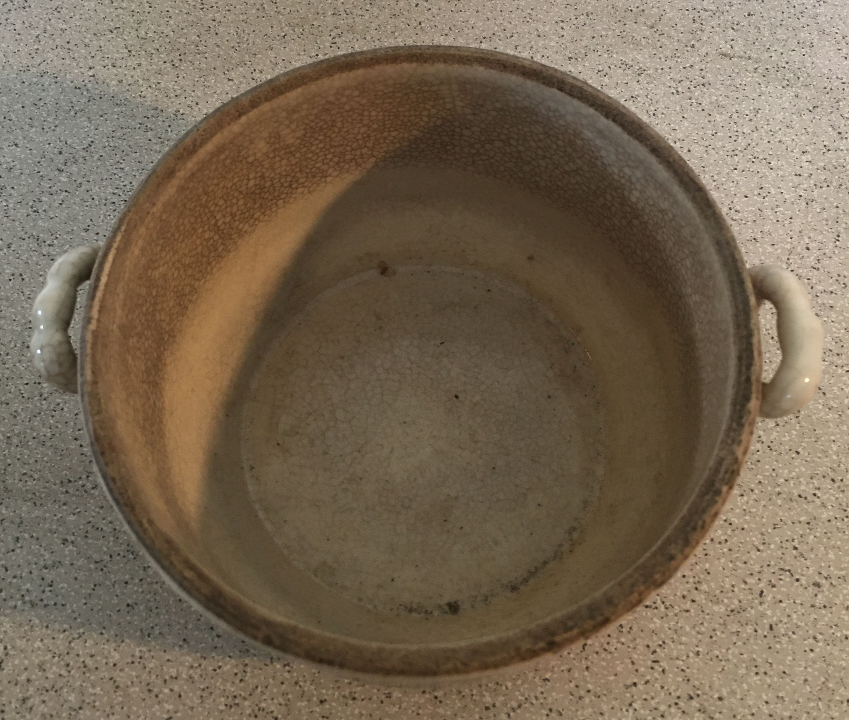 Large bowl in glazed stoneware 2 ears