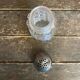 Saupoudreuse Sucrier Ancien Verre Moulé + Bouchon Métal Argenté Vintag