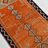 Pumkin Orange Pattern Vintage Runner Rug, 88x291 Cm