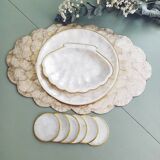 Mother-of-pearl and brass ensemble