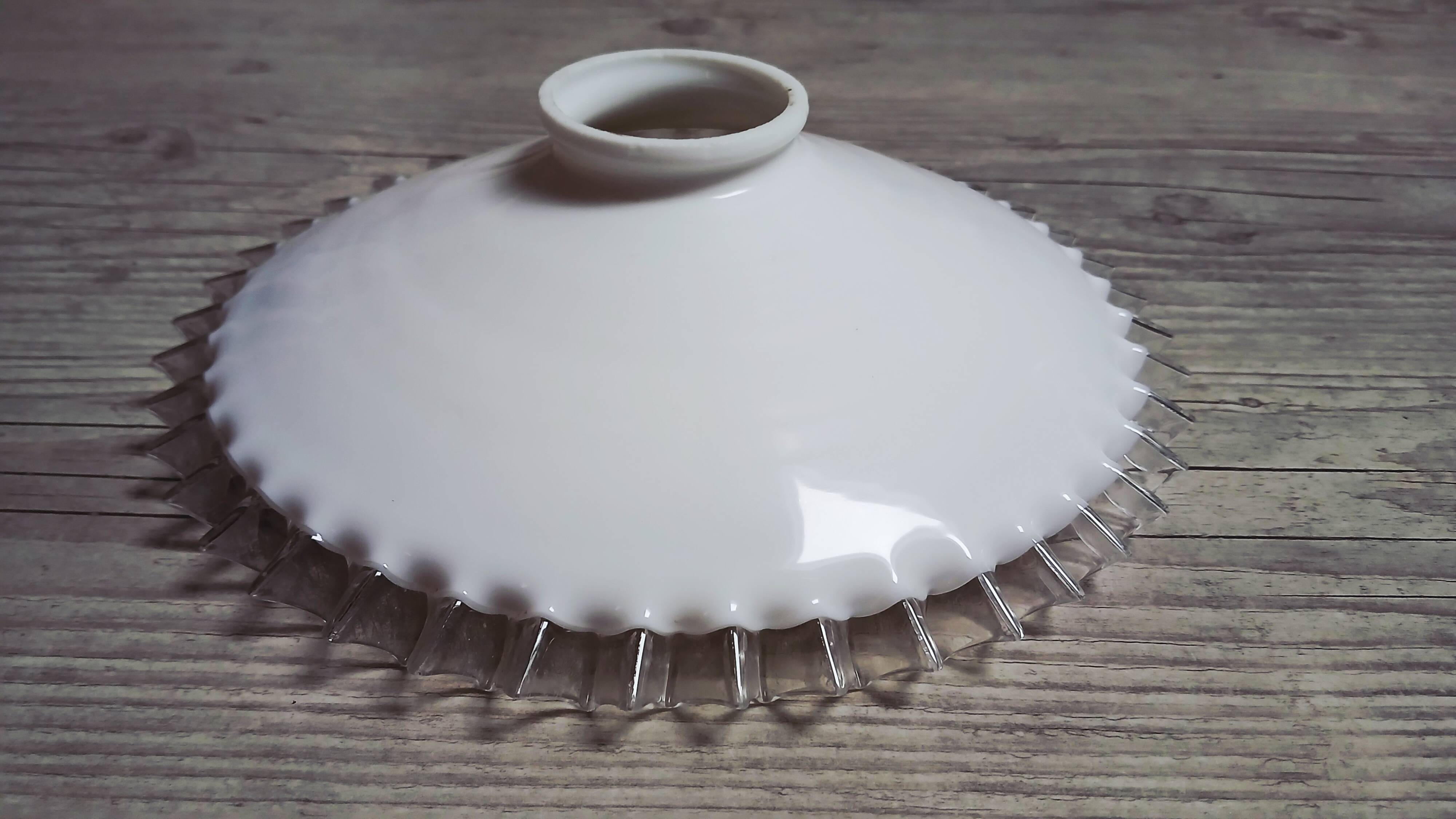 Antique pleated opaline lampshade