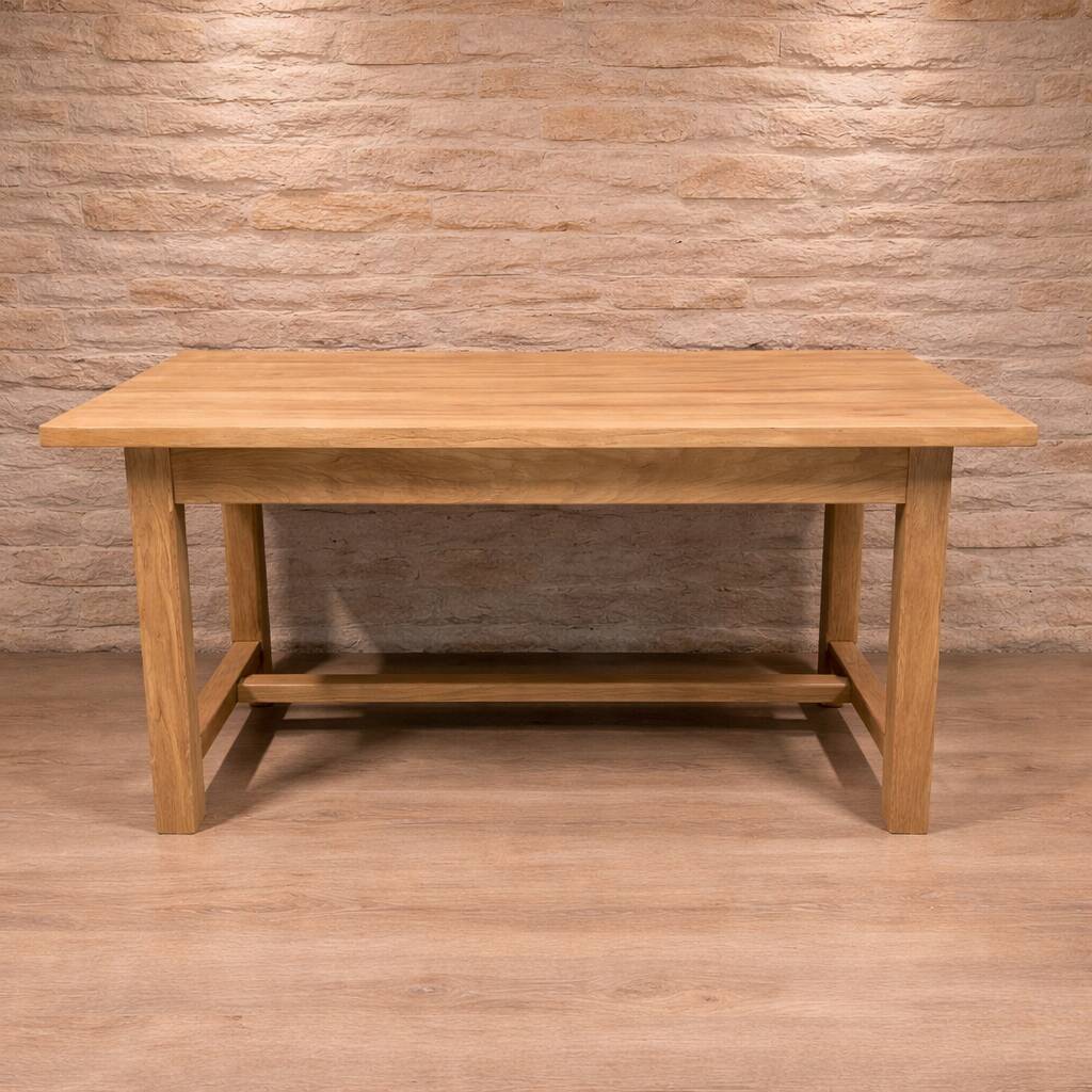 Solid wood table with beautiful natural grains.