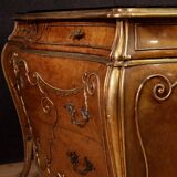 Grande Commode Vénitienne galbée en acajou style Louis XV / 20ème siècle