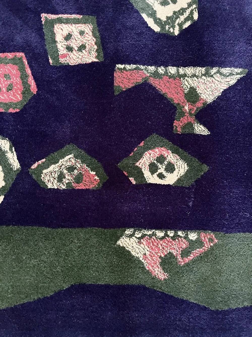 Hand-tufted artistic rug Vezeley by Tisca France 1990s