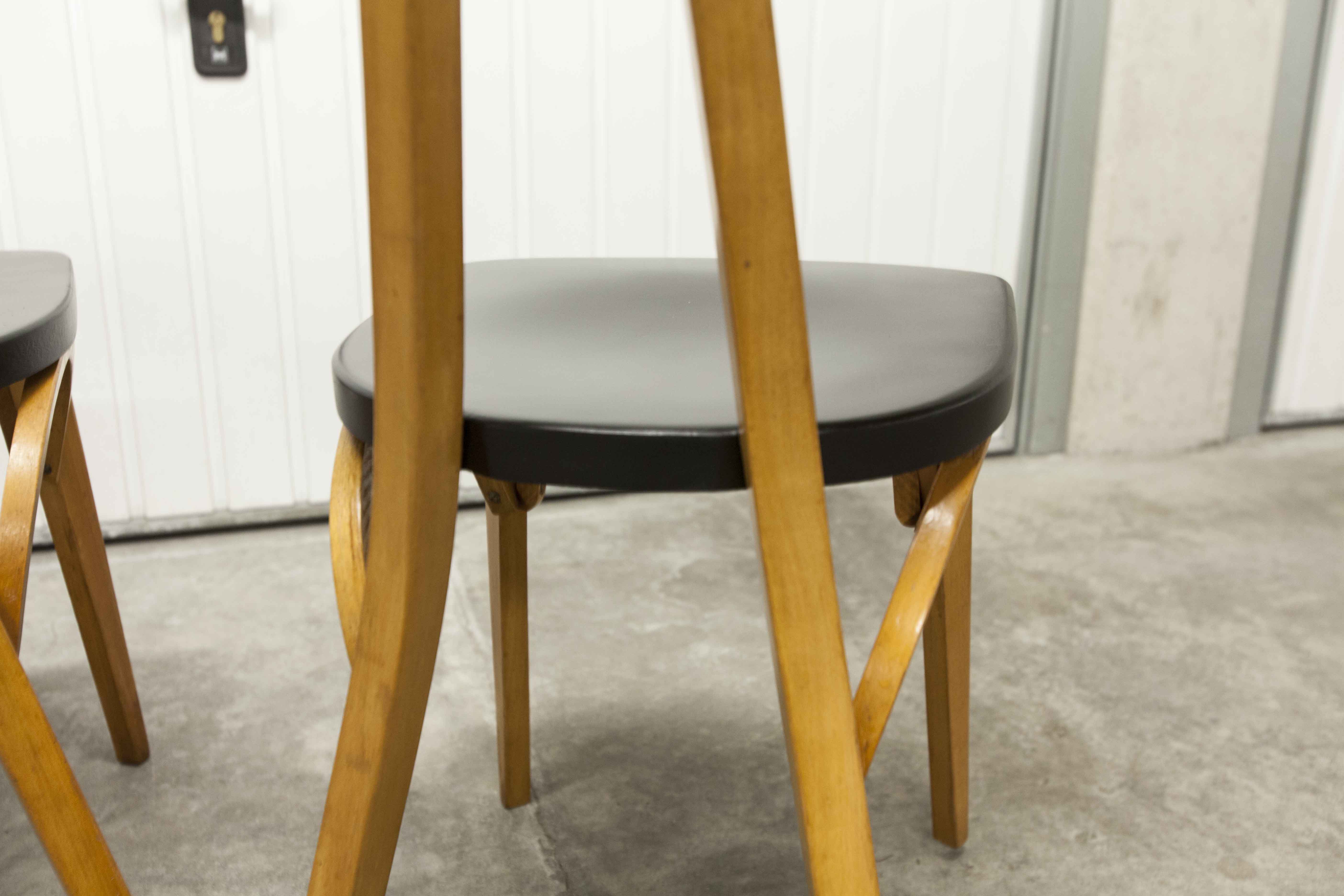 Set of 6 restored Luterma "banana" chairs