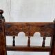 Series of 4 brutalist rustic chairs in carved wood straw seat