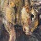 Oil painting on canvas of a still life with a hare circa 1950