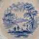Assiette anglaise ancienne XIXe siècle bleu transferware CEM Clementson Brothers