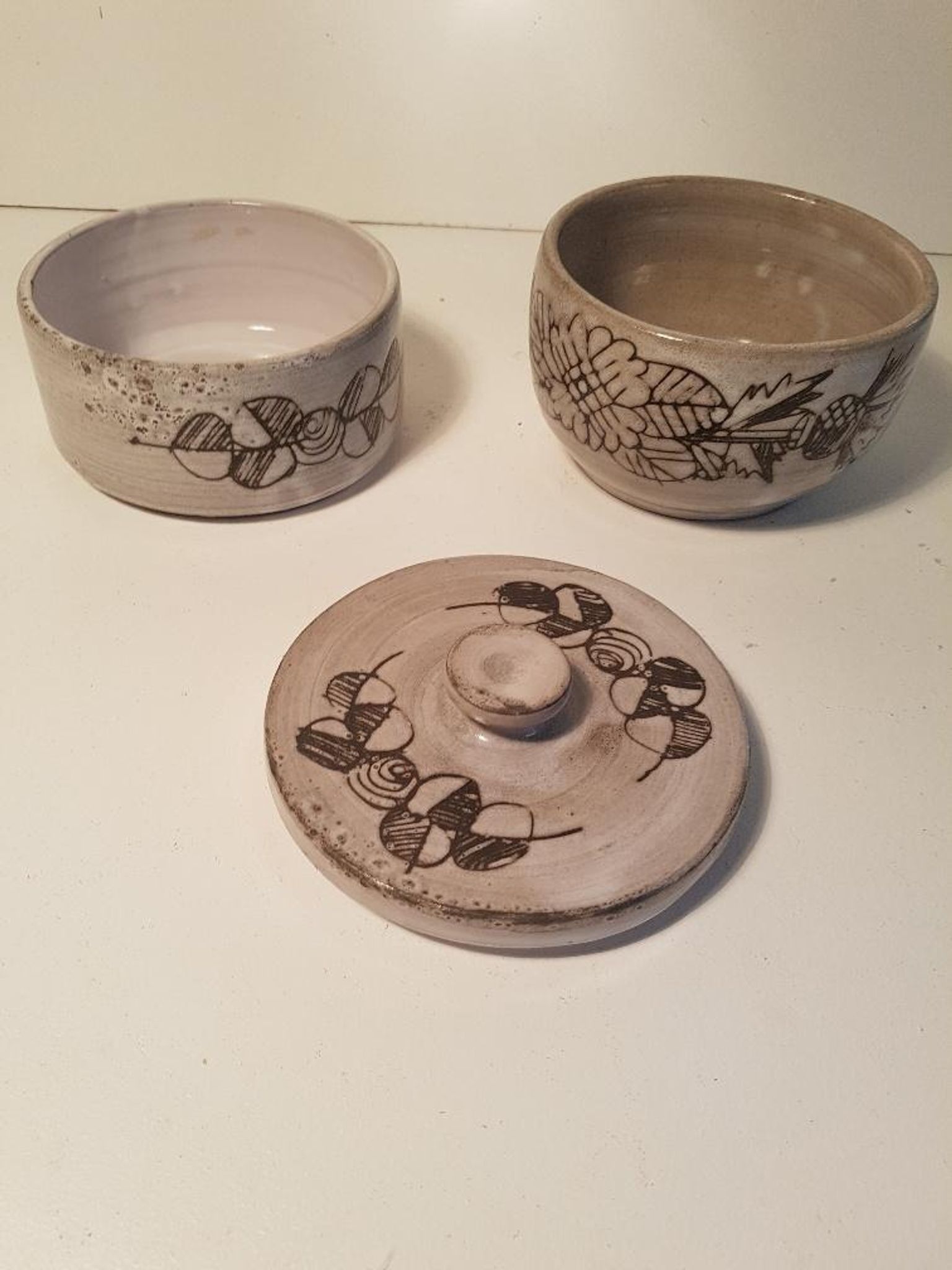 Ceramic bowl and sugar bowl La Tournerie Bons Haute-Savoie