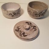 Ceramic bowl and sugar bowl La Tournerie Bons Haute-Savoie