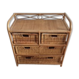 Commode en rotin et bambou