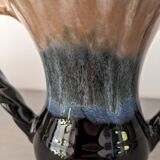 Large fire flamed stoneware vase