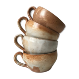Lot of 4 coffee cups in sandstone