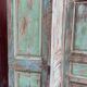 Three-leaf screen, salvaged from an Indian home, green, blue and natural patina