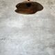 Small pendant light in corrugated teak leaf (Small D:30 H:20)