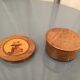 Decorative walnut box and spindler marquetry stork's nest