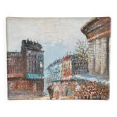 Tableau huile sur toile scene parisienne