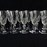 Set of 11 white wine glasses in Baccarat crystal carcassonne model