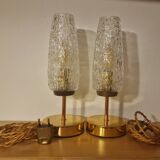Arlus Textured Tulip Touch Bedside Lamp Duo